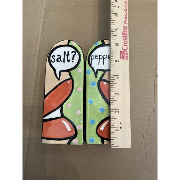 Salt and Pepper Shakers POP ART, Joanne Delomba With Love, Kissing Lips Vintage - Picture 8 of 11